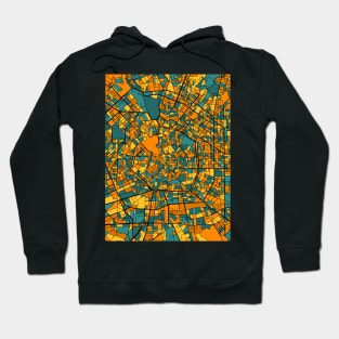 Milan Map Pattern in Orange & Teal Hoodie